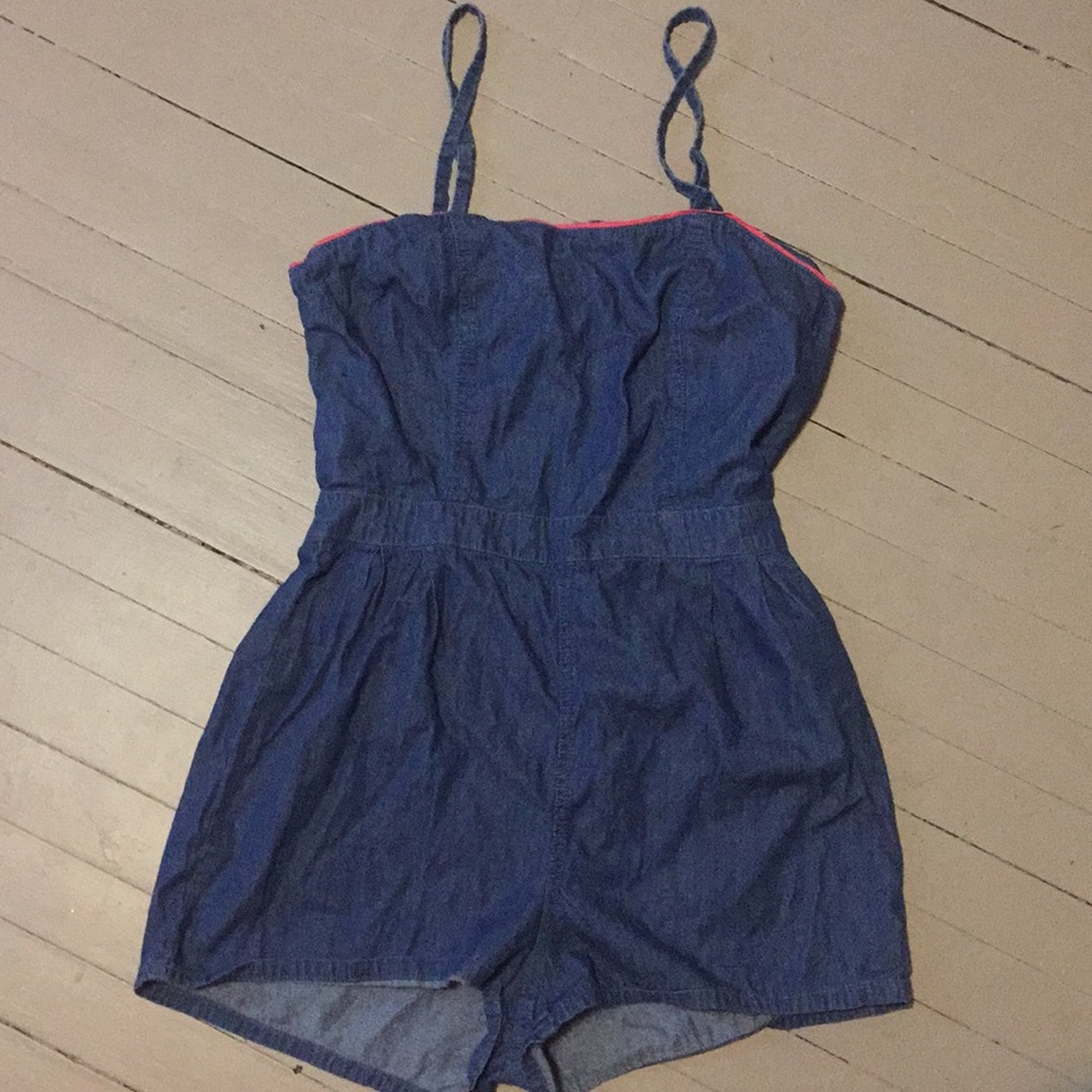 Very pretty denim open-back romper